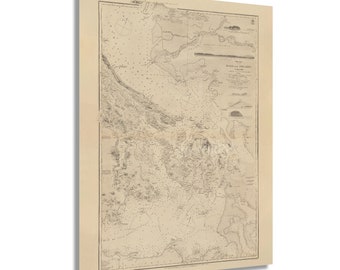 1865 Puget Sound Map - Old Map of Puget Sound WA Showing San Juan Island Whidbey Island - History Map of  Haro Strait Wall Art Poster