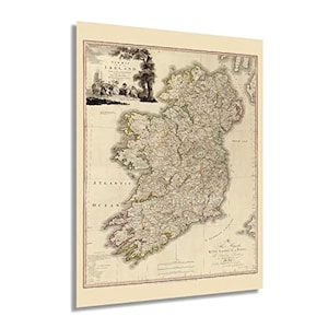 1797 Ireland Map Vintage Map of Ireland History Map of Dublin Ireland