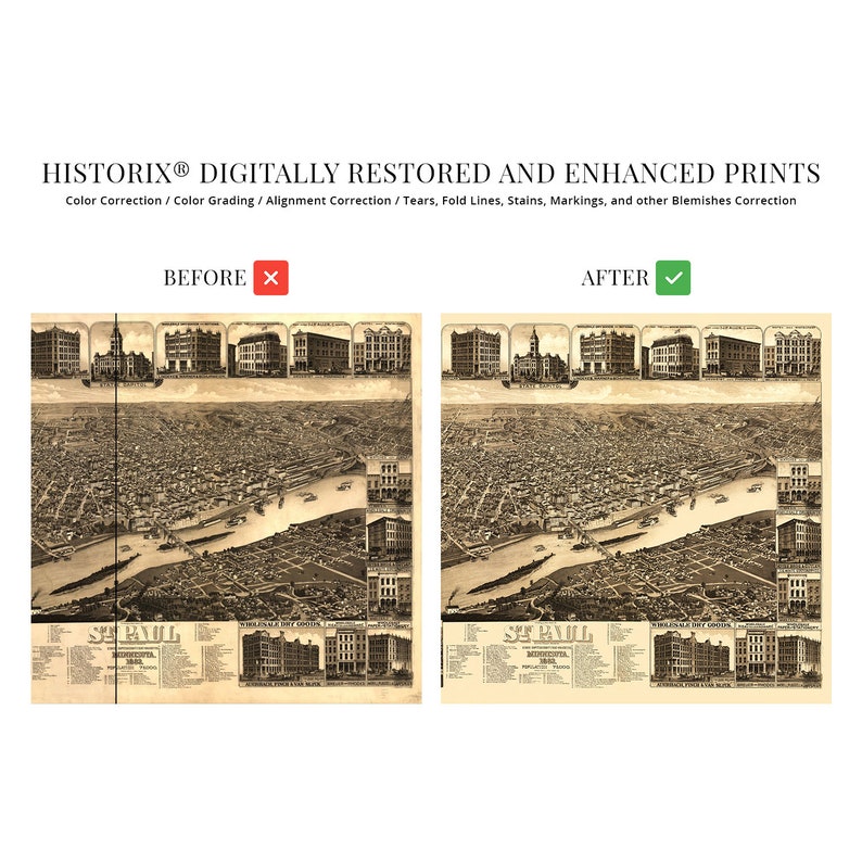 St Paul Minnesota Wall Art St Paul Minnesota Vintage Map Old St Paul Map 1883 Saint Paul Minnesota Map Poster Ramsey County MN