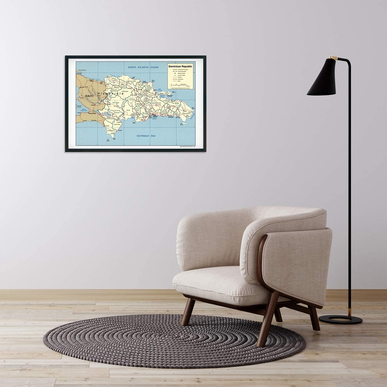 2004 Dominican Republic Map Poster Dominican Republic Wall Art