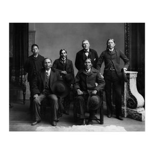 1880 Comanche & Kiowa Indians Photo Print - Old Photo of The Comanche Delegation with Chief Quanah Parker Poster Wall Art