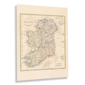 1799 Ireland Map Poster - Vintage Map of Ireland Wall Art - Historic Poster Map of Ireland - Old Map of Ireland Print
