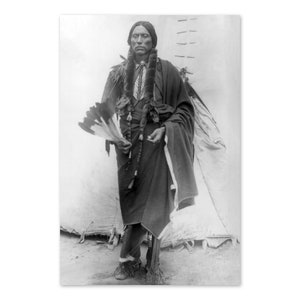 1909 Quanah Parker Portrait Photo - Vintage Portrait Photo of Quanah Parker The Comanche Empire Tribal Chief Print Wall Art