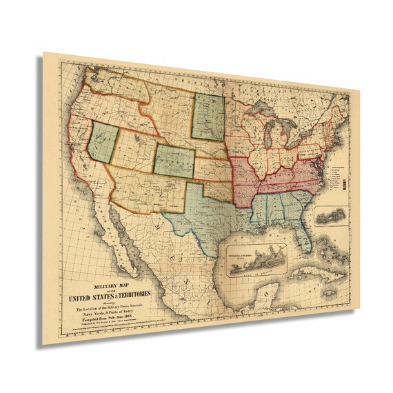 1861 American Civil War Map Vintage - Il 570xN.2849435584 Ktw7