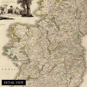 1797 Ireland Map Vintage Map of Ireland History Map of Dublin Ireland
