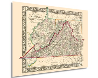 The Principal Theatre of War in Virginia from 1901 \u201cHistory For Ready Reference\u201d original rare Edwardian Unique Gift Antique Map VIRGINIA