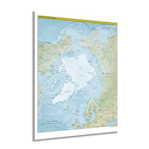 2021 Arctic Region Map  - Arctic Poster Print - North Pole Map Art Poster - Polar Region Map - Arctic Ocean Map Wall Art Poster