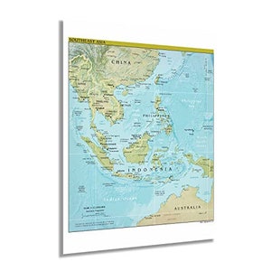 2021 Southeast Asia Map -  South East Asia Wall Map - SE Asia Map Print - Map of Southeast Asia Wall Art Poster