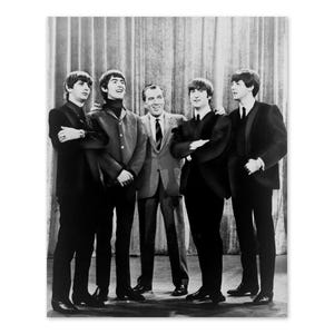 1964 Ed Sullivan & The Beatles Photo Print - The Beatles on The Ed Sullivan Show Vintage Portrait Photo Print Wall Art