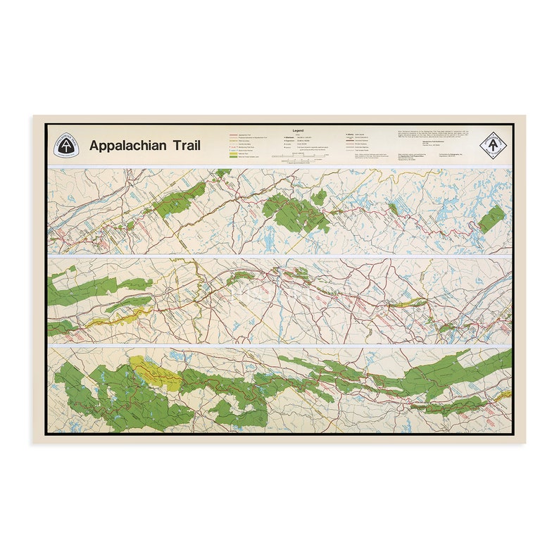 1981 Map of the Appalachian Trail Old Appalachian National Scenic Trail ...