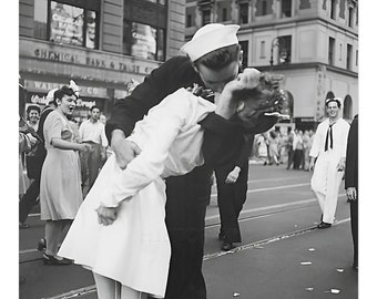 Impression photo 1945 VJ Day Times Square Kiss - photo vintage de la Victoire sur le Japon, Times Square Kiss à New York City