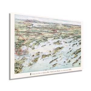 1906 Map of Casco Bay Portland Maine - Portland Maine Vintage Map Casco Bay Wall Art - Casco Bay Vintage Map Portland Maine Wall Art