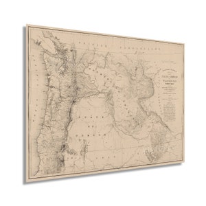 1859 State of Oregon and Washington Territory Map - Vintage Pacific Northwest Wall Art - Pacific Northwest Decor - Pacific Northwest Map