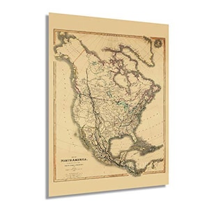 1849 Map of North America - Vintage Wall Map of North America - Old North America Map - History Map of North America Wall Art Poster Print