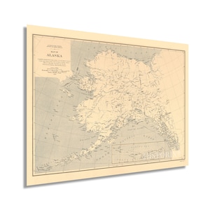 1909 Alaska State Map - Vintage Map of Alaska Wall Art Decor - US Geological Survey of State of Alaska Map Poster - Historic Alaska Wall Map