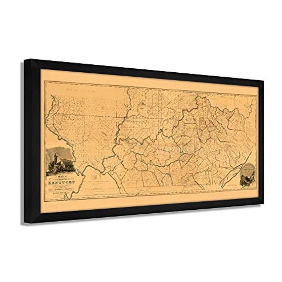 1818 Kentucky State Map - Framed Vintage Map of Kentucky