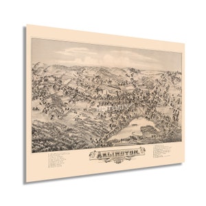 1884 Arlington Massachusetts Map - Old Map of Arlington MA - History Map of Massachusetts Poster - Old Arlington Wall Art Poster Print