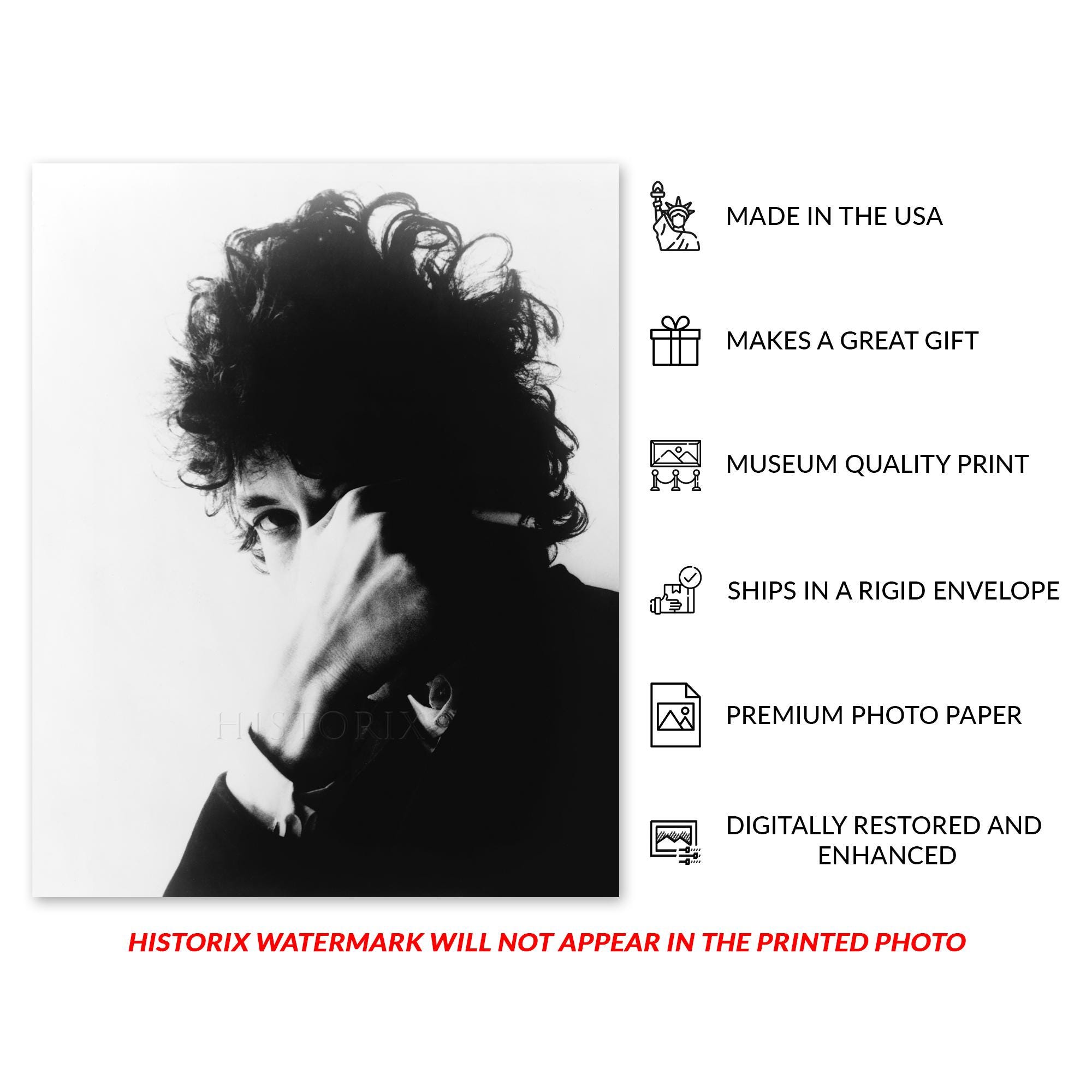 1967 Bob Dylan Photo Print - Vintage Portrait Photo of Singer