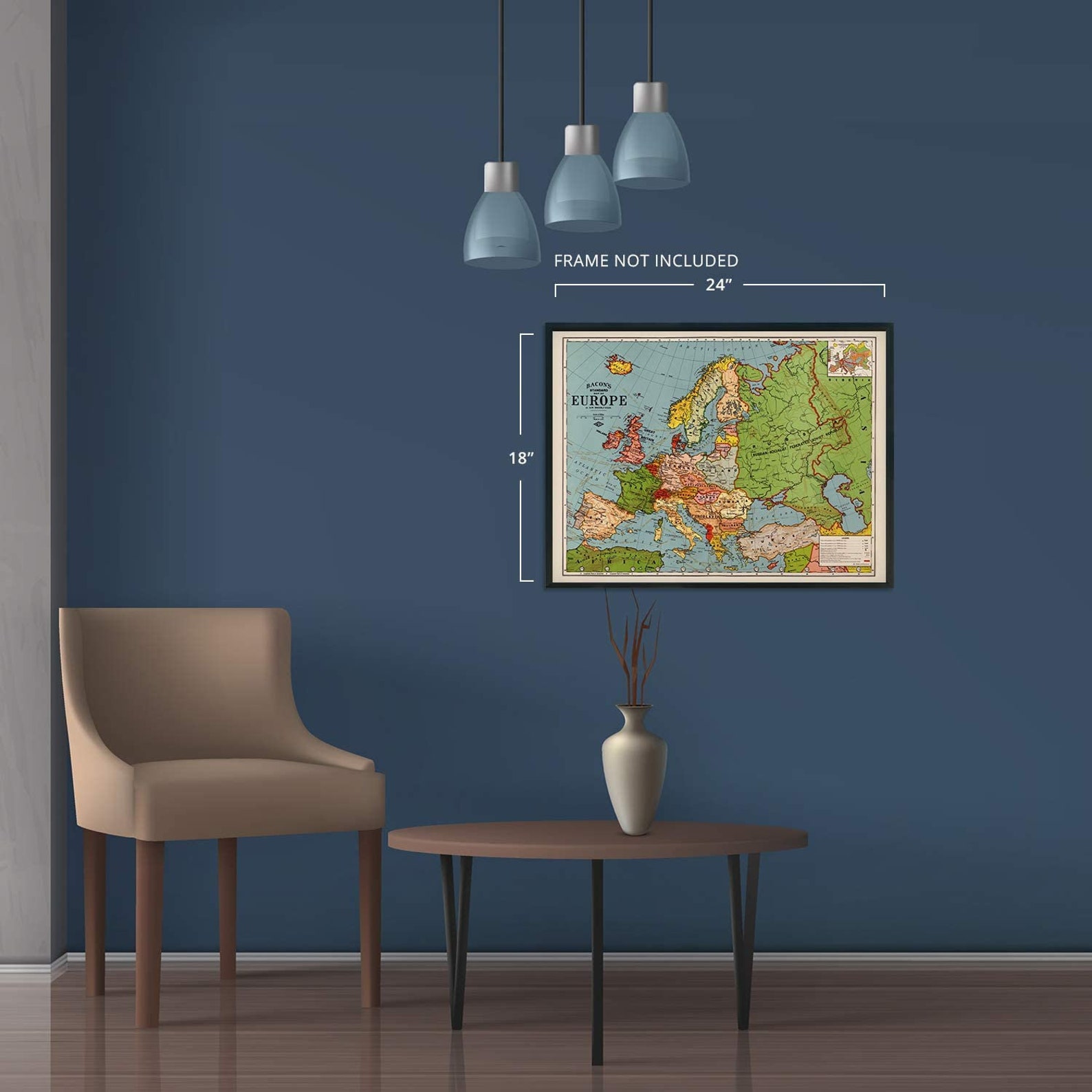 1925 Map of Europe Vintage Map Europe Wall Art Bacon’s | Etsy