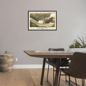 Carte des chutes du Niagara de 1882 - Ancienne carte des chutes du Niagara - Carte historique des chutes du Niagara, NY - Poster d'art mural Vue à vol d'oiseau des chutes du Niagara image 6