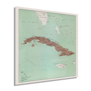 1962 Cuba Map Print - Vintage Map of Cuba Poster - Old Mapa de Cuba Wall Art - Republic of Cuba History Map Wall Art Poster Print