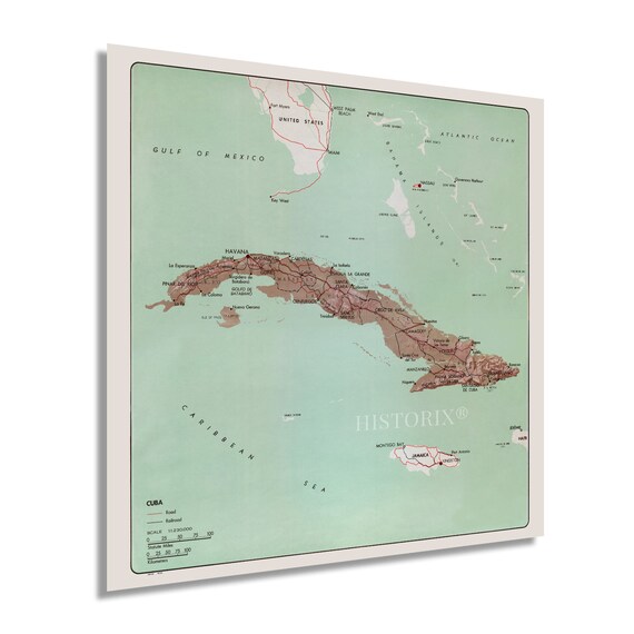 1962 Cuba Map Print - Vintage Map of Cuba Poster - Old Mapa De