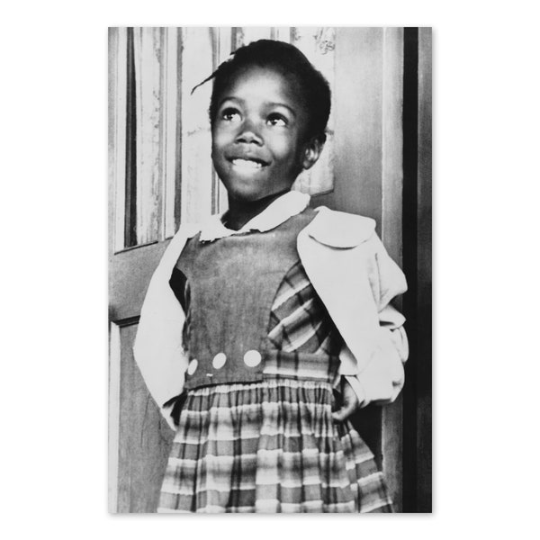 1960 Ruby Bridges Poster Photo - Vintage Photo of Six-Year-Old Black American Civil Rights Activist Ruby Bridges Wall Art