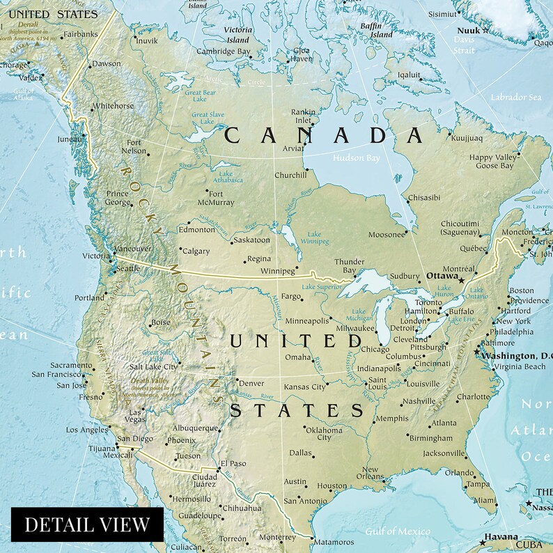 2021 North America Map History Map of North America Mapa - Etsy
