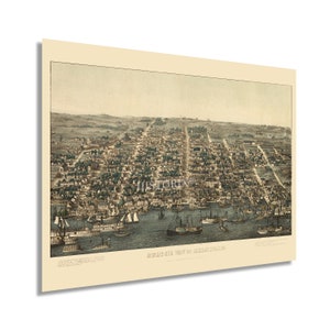 1863 Alexandria Virginia Map - Old Map of Alexandria Virginia Wall Art Print - Alexandria City VA Map History Wall Art Poster Print
