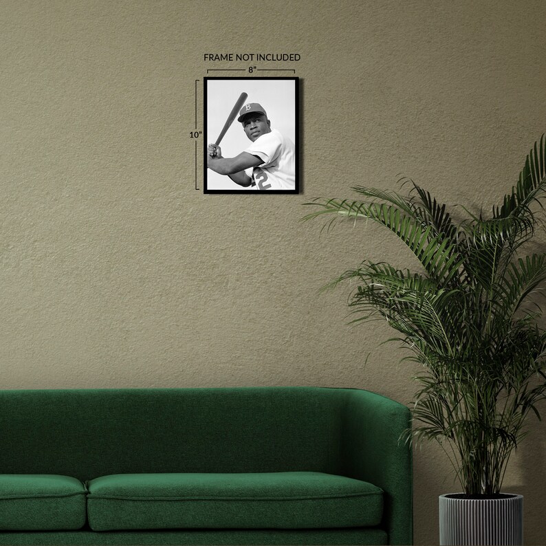 1954 Jackie Robinson Baseball Player Photo Print - MLB Brooklyn Dodgers ...