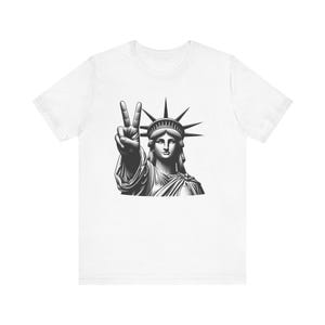 Liberty Peace Patriotic Unisex Tee, USA Statue of Liberty Shirt, American Freedom T-Shirt, Independence Day Top, Fourth of July Apparel