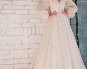 long white flowy wedding dress
