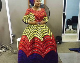 short ankara ball gown