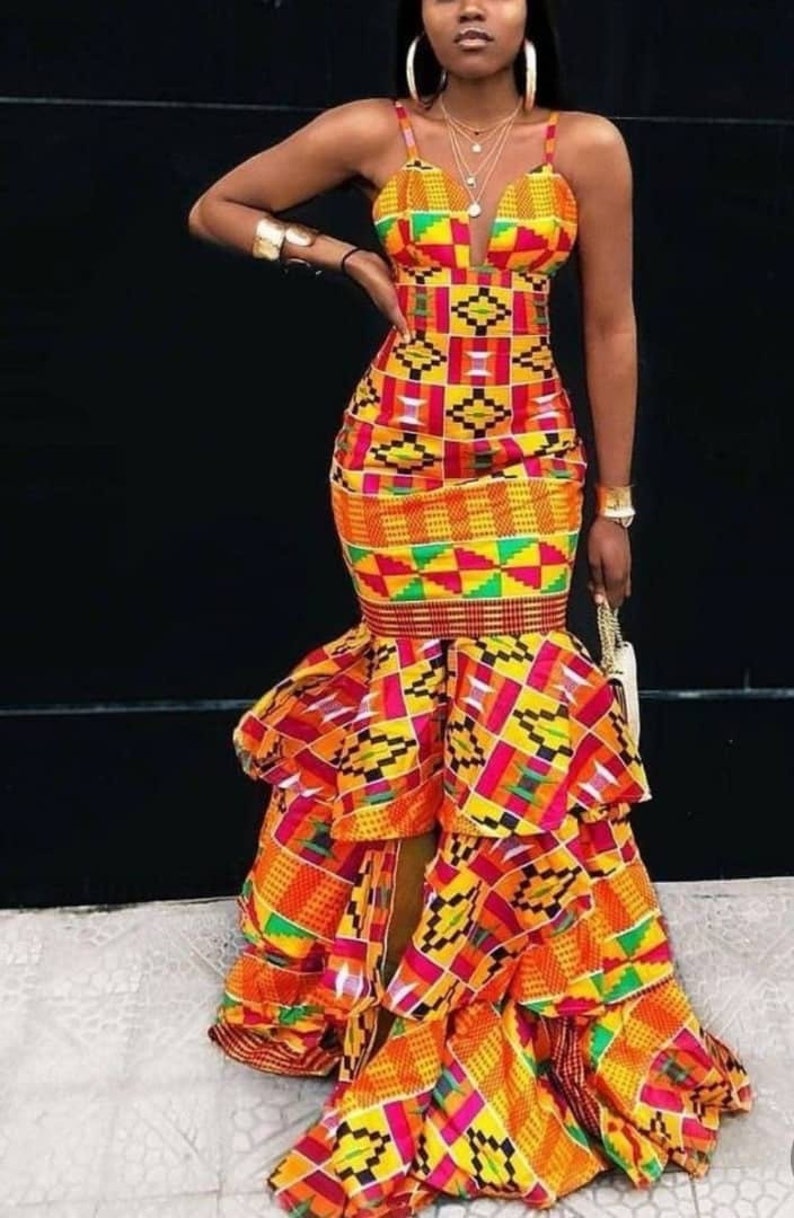 African prom dress/bridesmaid dress/floor length/African | Etsy