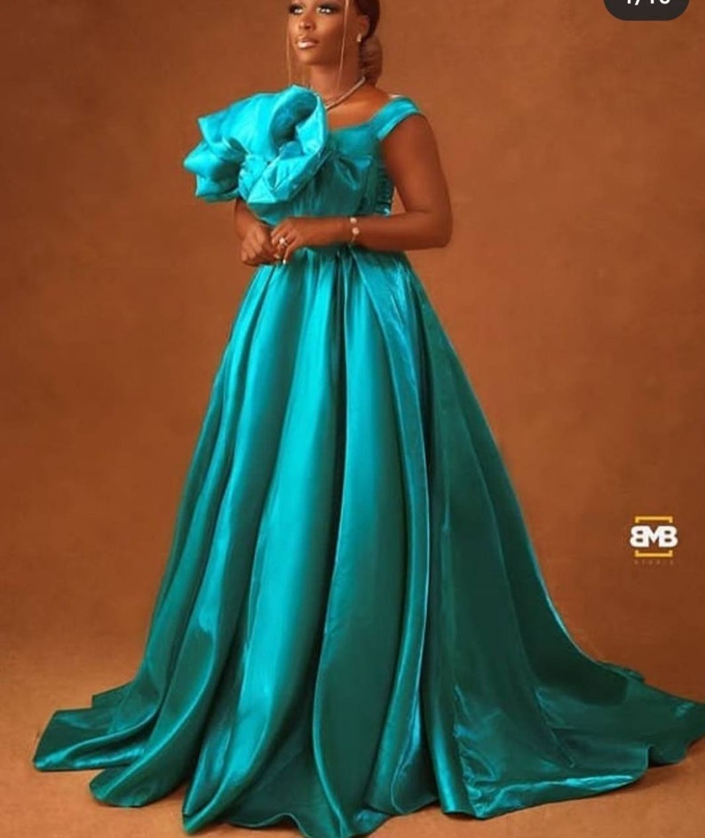 African floor mermaid prom dresslong African dress for promblue mermaid prom dressAfrican clothing for womenAfrican ball gown