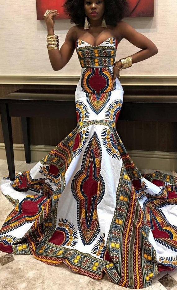 African prom dress/bridesmaid dress/floor length/African | Etsy