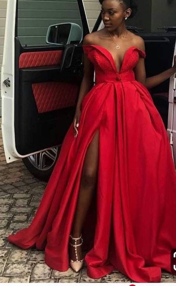 Red Prom Dress African Women Dress Wedding Reception Etsy