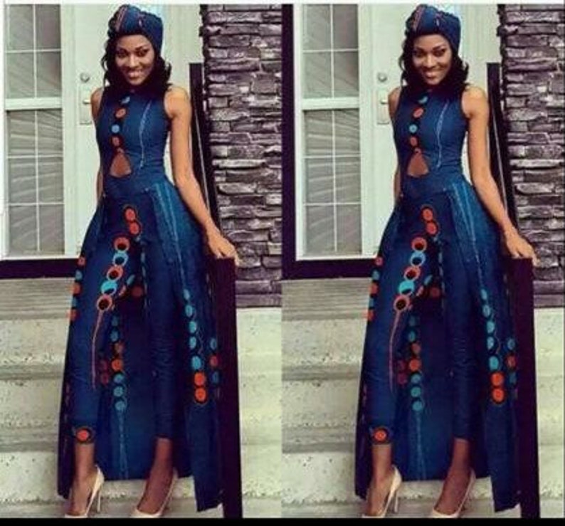 African jumpsuit with cape Clearance