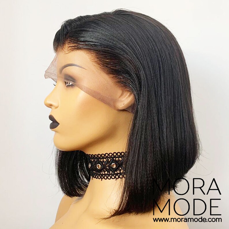 Short Bob Cut Wig Human Hair Lace Front Wig Custom Pre Etsy