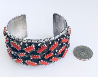 Old Tibetan coral and silver cuff
