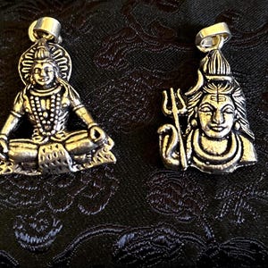 Handmade Shiva Pendant: Meditating Hindu God Charm