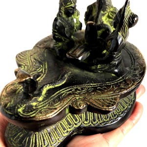 Shiva Parvati Ganesh Bronze Statue - Nepali Meditation Decor