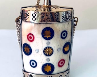Rare Tibetan Vintage inlaid Snuff pot.