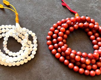 These  108 prayer beads|| Gemstone | crown and Root chakra| counting mantras|| energized | meditation|