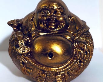 Hotai Buddha, Alabaster, handmade