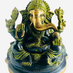 Large Solid metal Ganesha/ wealth, prosperity, happiness