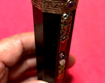 Black onyx chakra crystal  gemstone wand/ healing/ balancing/ Root chakras and for all chakras.