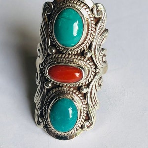 Tibetan traditional saddle handmade silver Ring