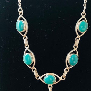 Tibetan Turquoise Silver Necklace: Handmade Nepal Jewelry