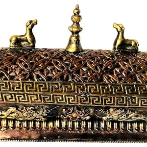 Handmade Copper Incense Burner: Tibetan Dragon Design